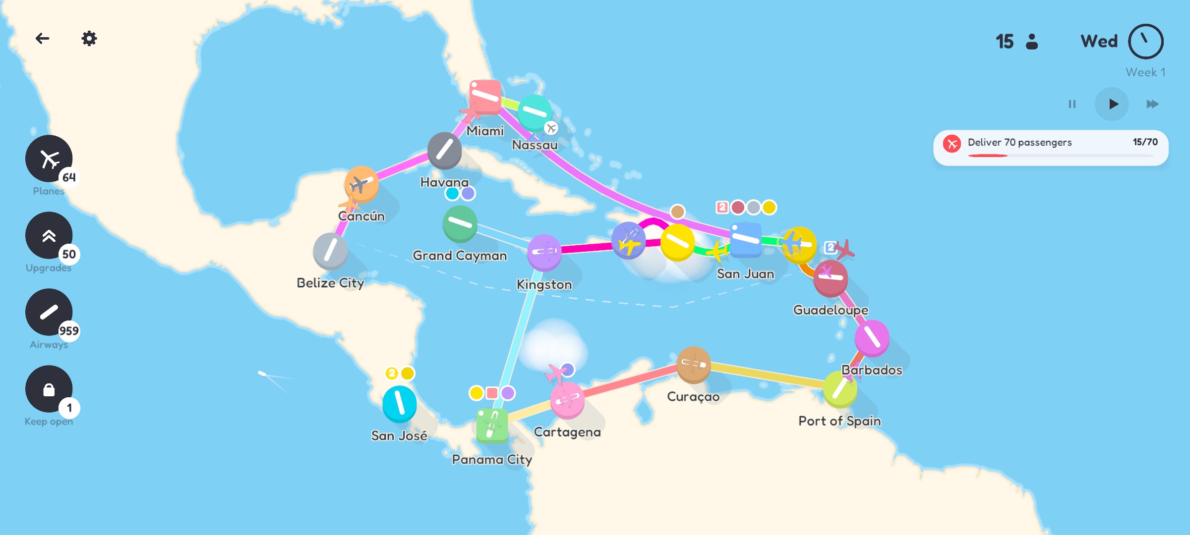 The Caribbean, with a storm over the islands